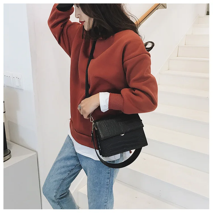 

Women's Designer Luxury Handbag 2021 Fashion New High Quality Leather Flaps for Female Crocodile Pattern Shoulder Messenger Bag