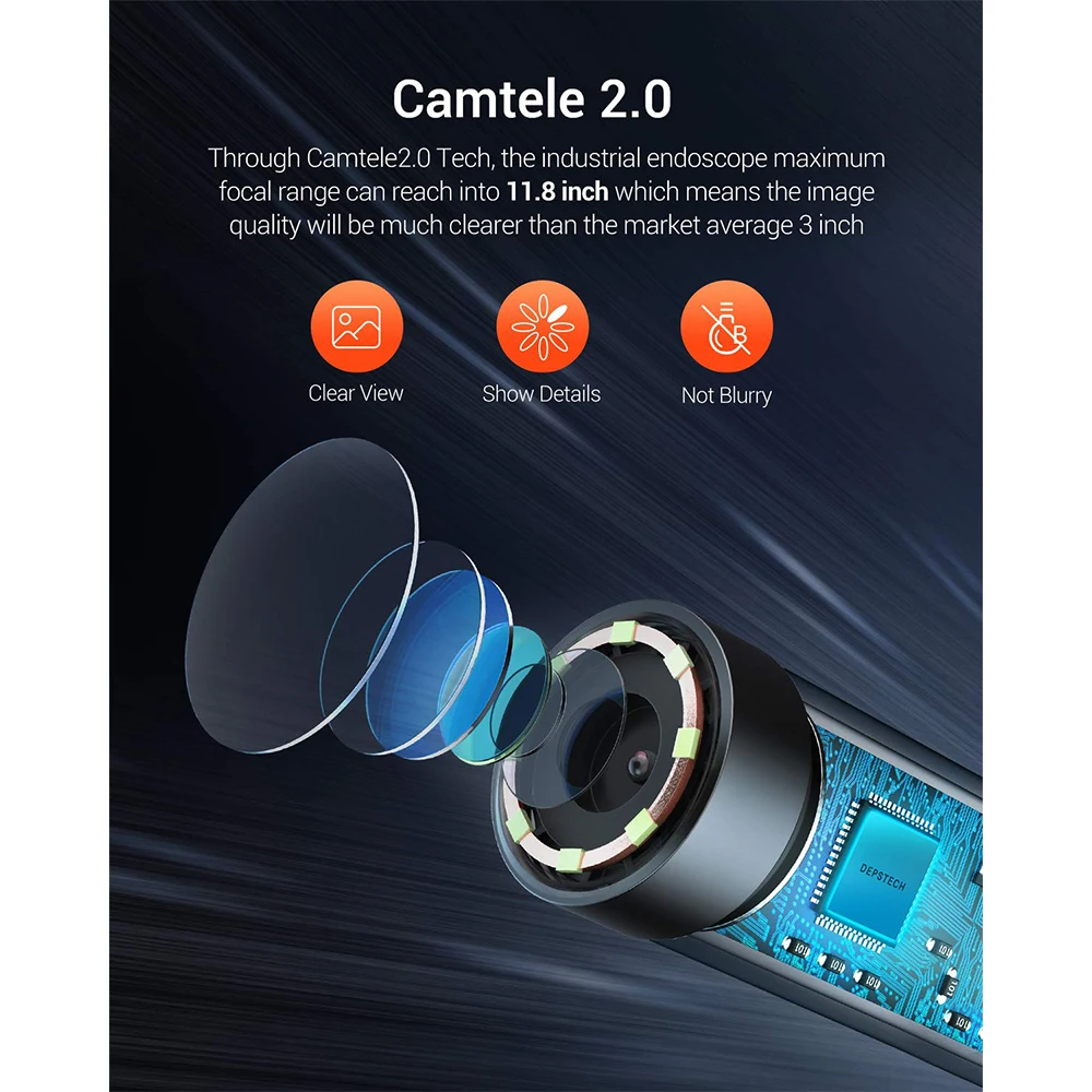 DEPSTECH 4.5&quot IPS Screen Endoscope 2MP 5MP 1944P HD Industrial Borescope Inspection Pipe Drain Sewer Duct Snake Camera 32GB |