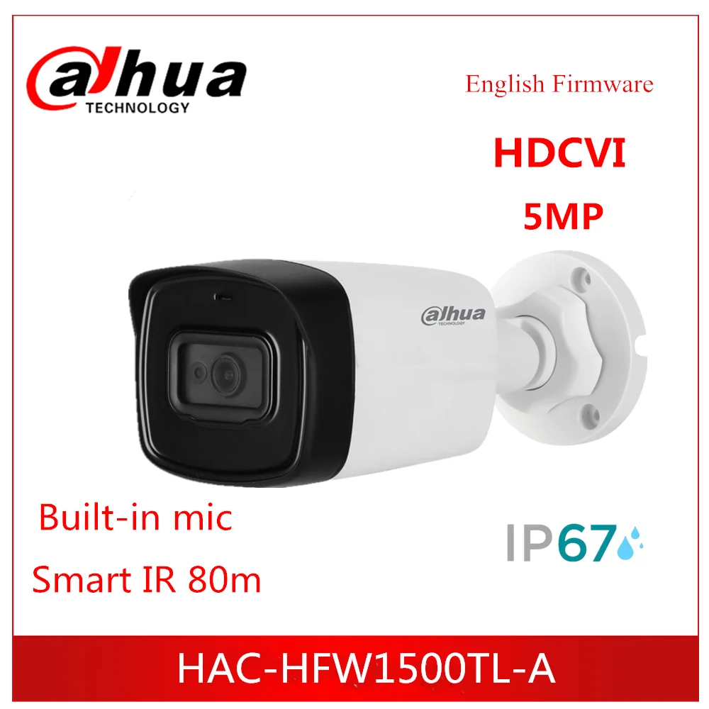 Dahua Camera HAC-HFW1500TL-A 5MP HDCVI 1/2.7 &quotCMOS Smart IR 80 метров Встроенная микрофонная уличная