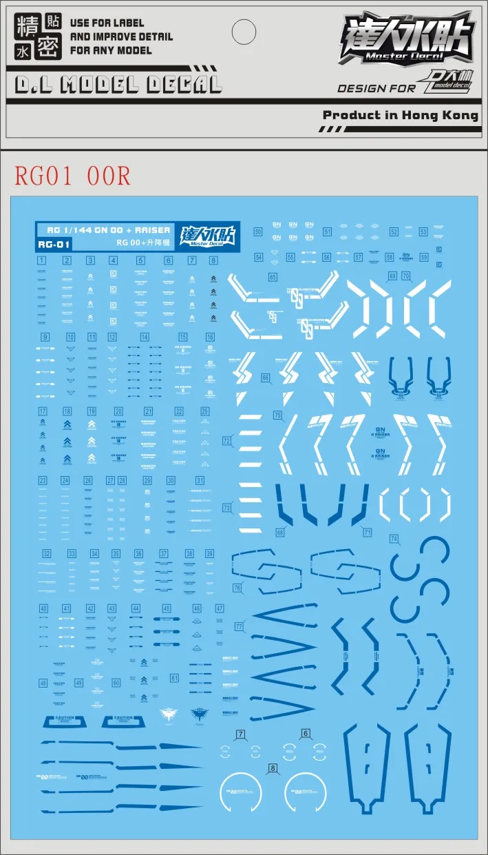 RG01 DL RG 1/144 00R 00 + сборная Gundam водная наклейка переводная фигурка Сборная модель