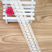 35mm cotton lace trim ivory fabric sewing accessories cloth wedding dress decoration ribbon craft supplies 200yards lc113 r