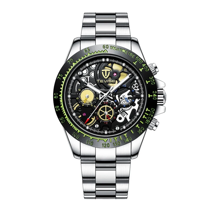 Мужские механические часы в стиле хип хоп золотистые водонепроницаемые наручные