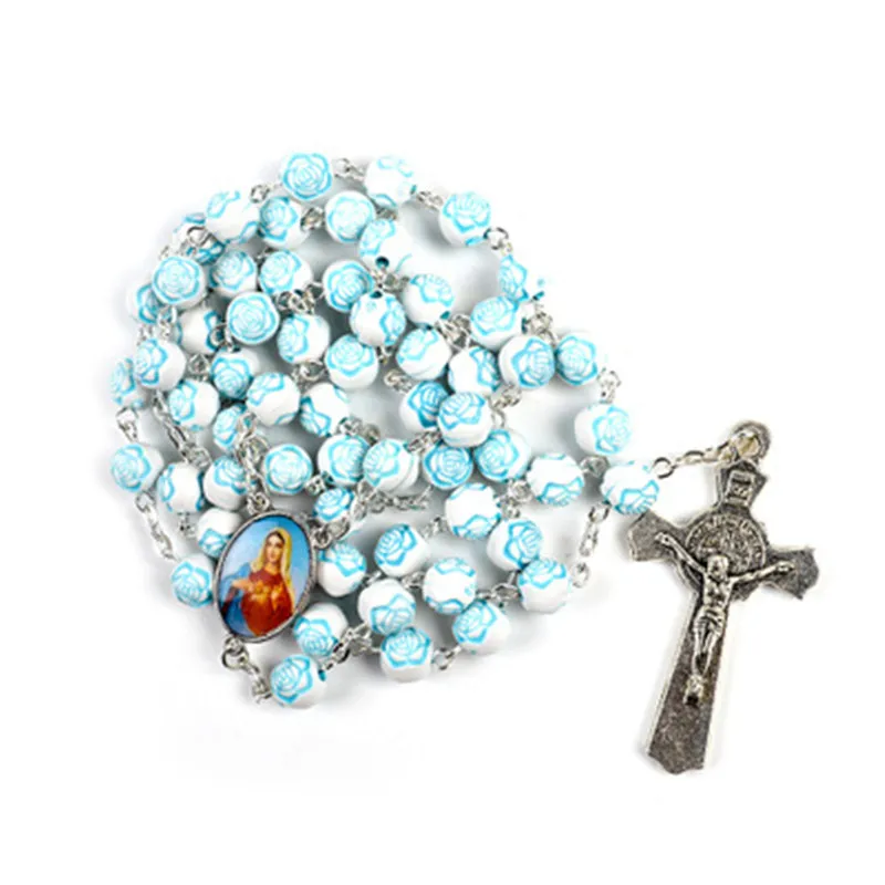 

4 Styles Fashion Malachite Alloy Catholic Christian Religious Jewelry Jesus Pendant Cross Prayer Necklace Women And Man Gifts
