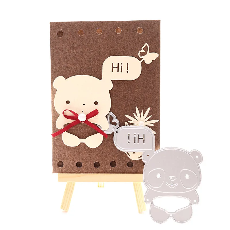 Naifumodo Привет Упс панда металла резки Скрапбукинг для изготовления открыток DIY