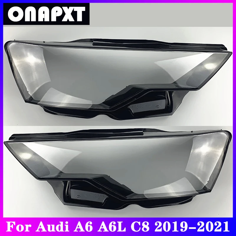

Car Transparent Front Headlight Cover 2019-2021 Lens Glass Lampshade Bright Head Light Caps Lamp Shell For Audi A6 A6L C8