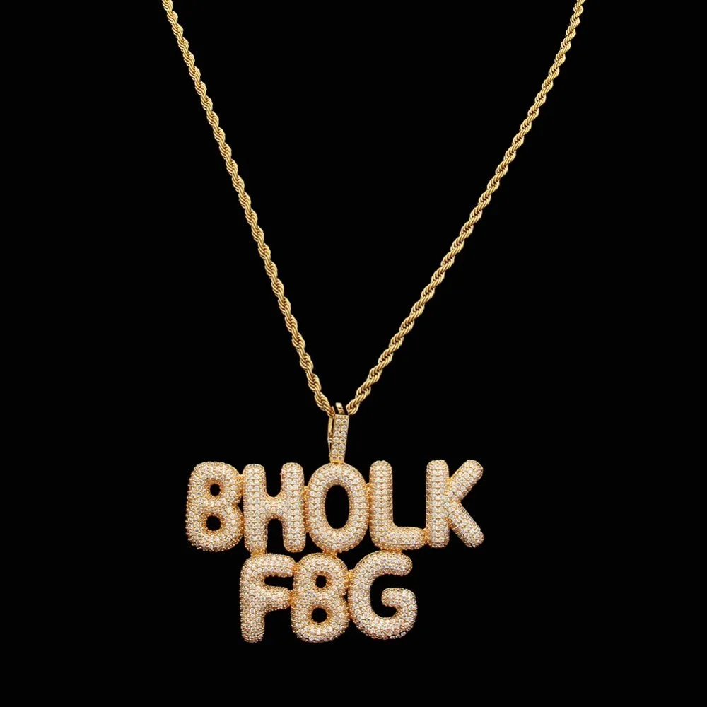 Ожерелье с именем UIWN индивидуальная подвеска буквами Miini из пузырчатой пленки