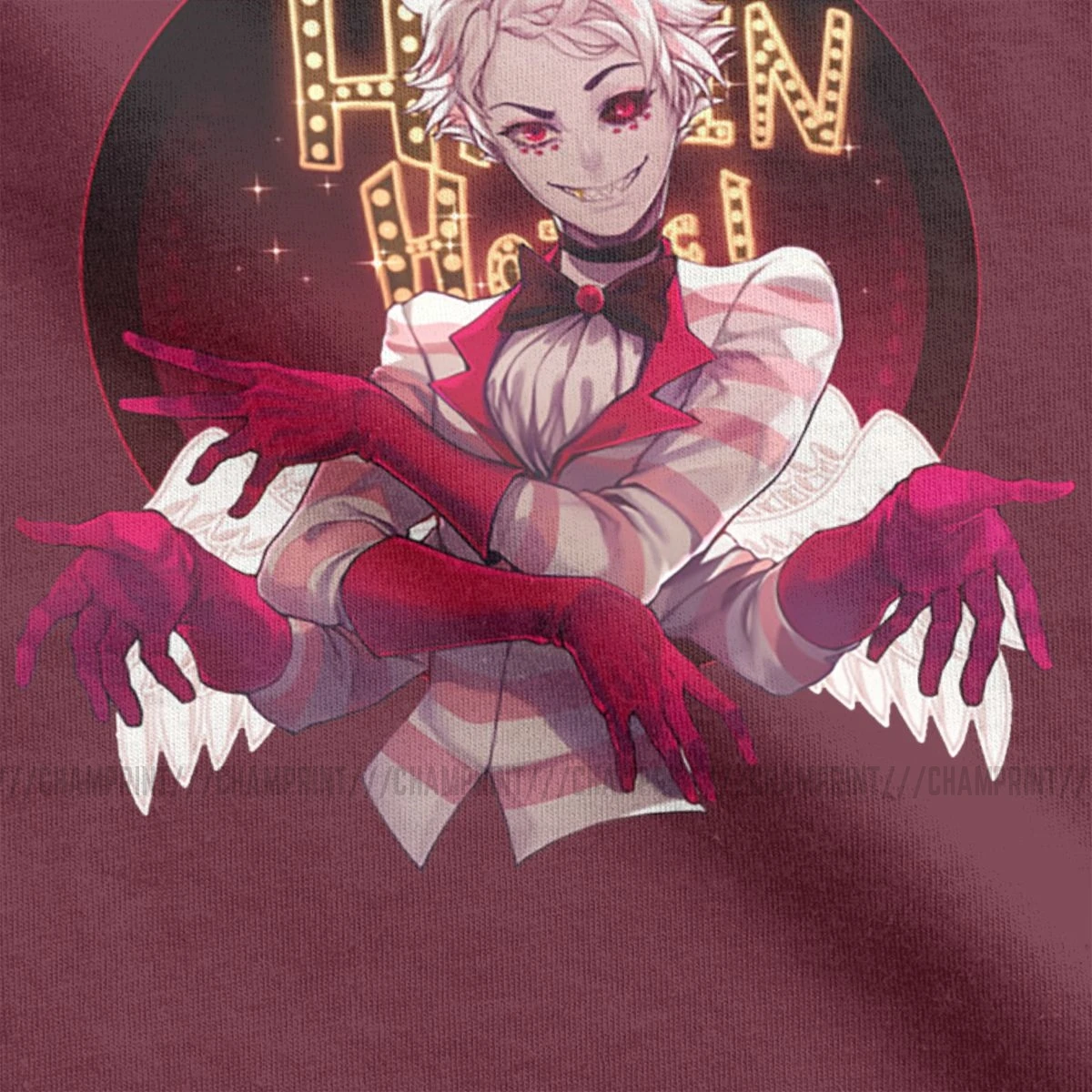 Винтажная Футболка Hazbin для отеля, мужские футболки из чистого хлопка с круглым вырезом, футболки с коротким рукавом, одежда 4XL 5XL