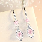 Новое поступление, романтические висячие серьги с ярким кубическим цирконием, женские серьги из нержавеющей стали с благородным цирконием, бижутерия, подарок