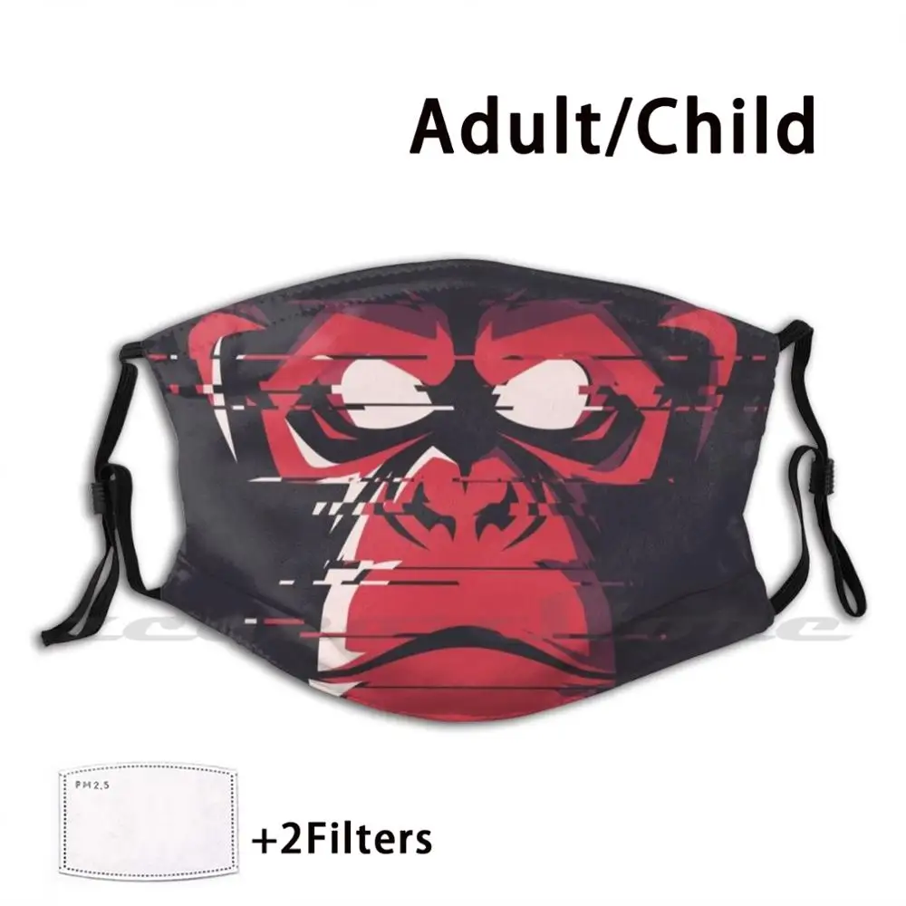 

Gorilla Design Washable Trending Customized Pm2.5 Filter Mask Gorilla Glitch Gorilla Red Gorilla Black Gorilla Gorilla Cool