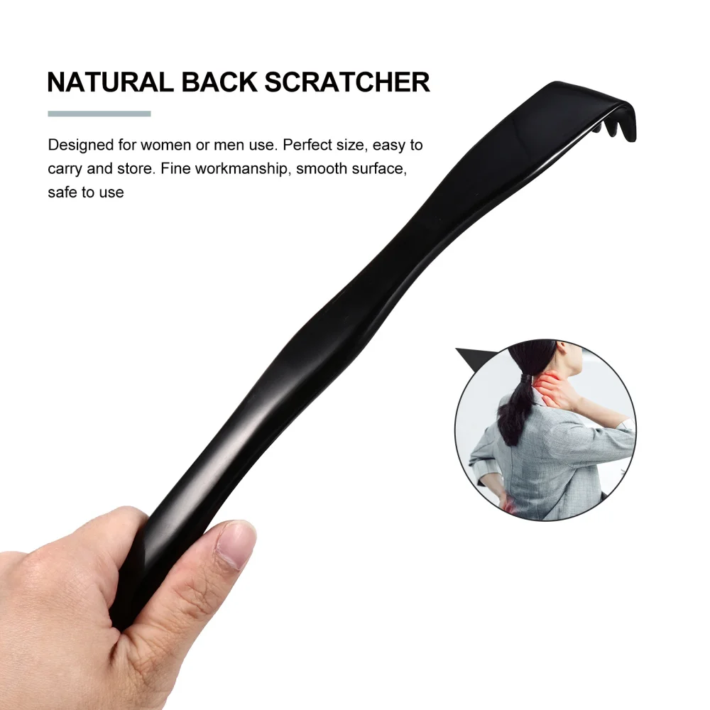

1pc Ox Horn Back Scratcher Massaging Supply Manual Back Massager for Adults (Black)