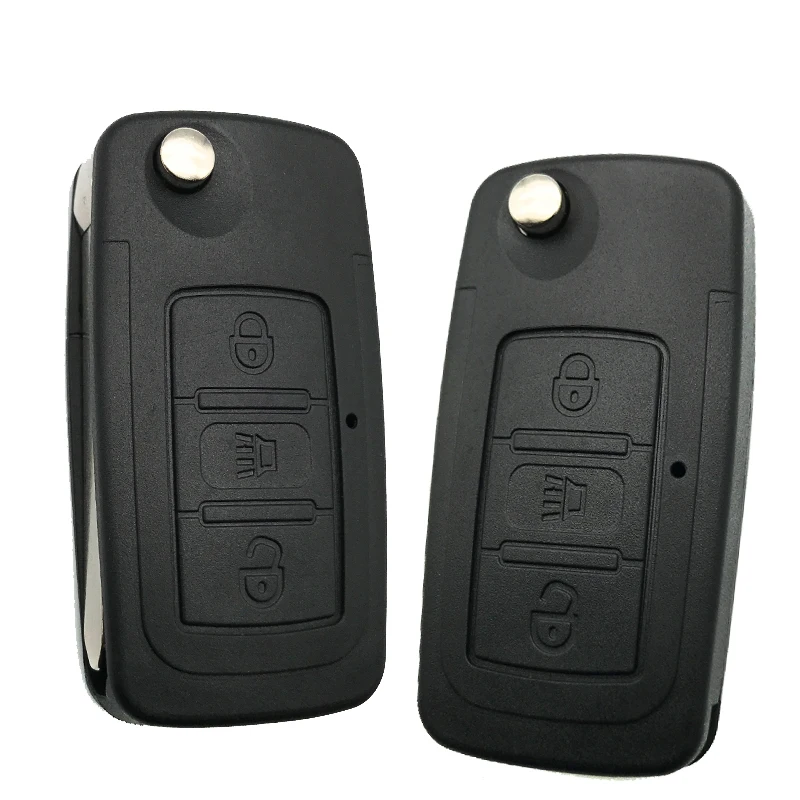 3 Buttons Key Replace Flip Folding Car Fob Key Shell Case for Great Wall C30 C50 With Uncut Blade images - 6