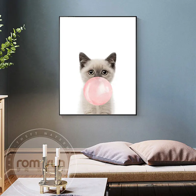 

Lovely Vivid Baby Animals Decorative Painting Nordic Modern Style Posters Canvas Pictures For Living Room Kids Children Bedroom