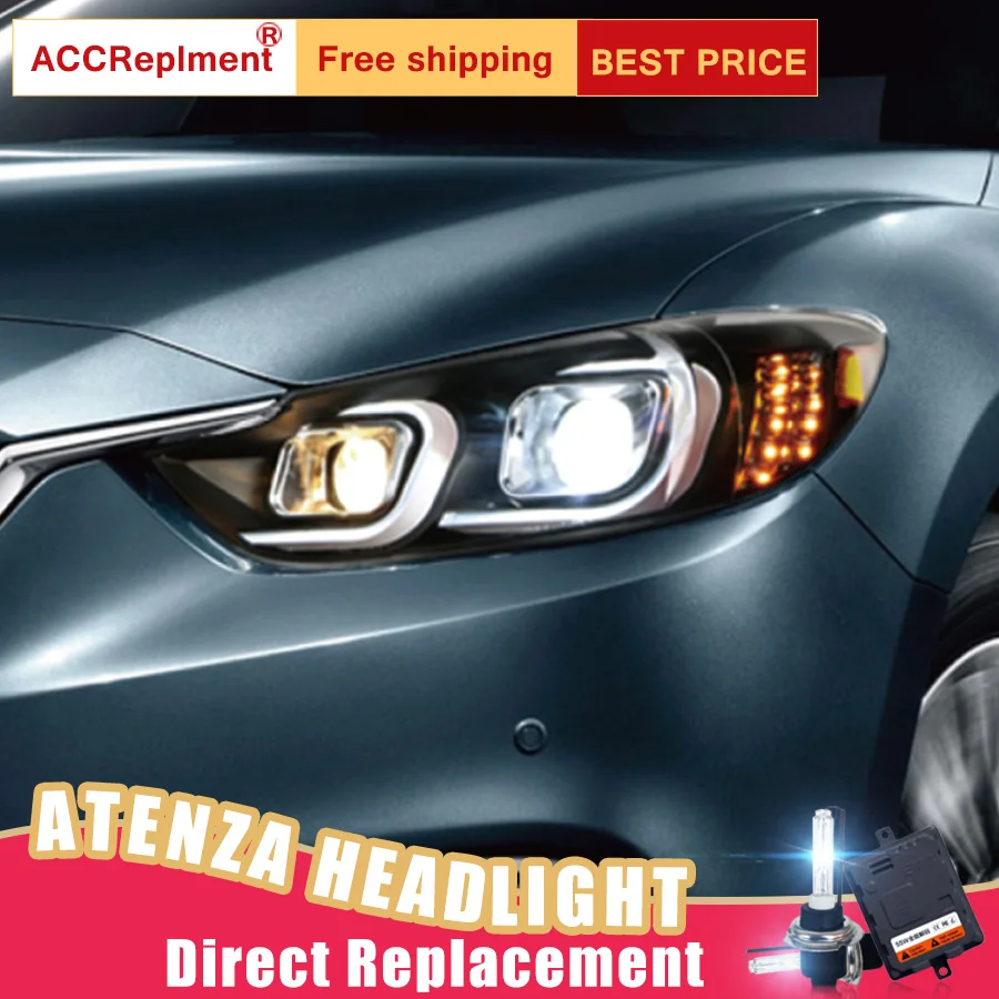 2 шт. светодиодный фары для Mazda 6 Atenza 2014 2015 автомобильный фонарь ангельские глазки