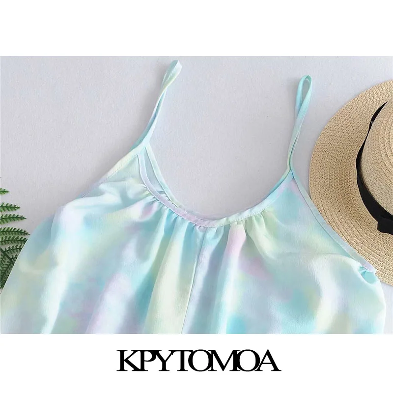 Женское плиссированное платье средней длины KPYTOMOA винтажное с тонкими бретелями