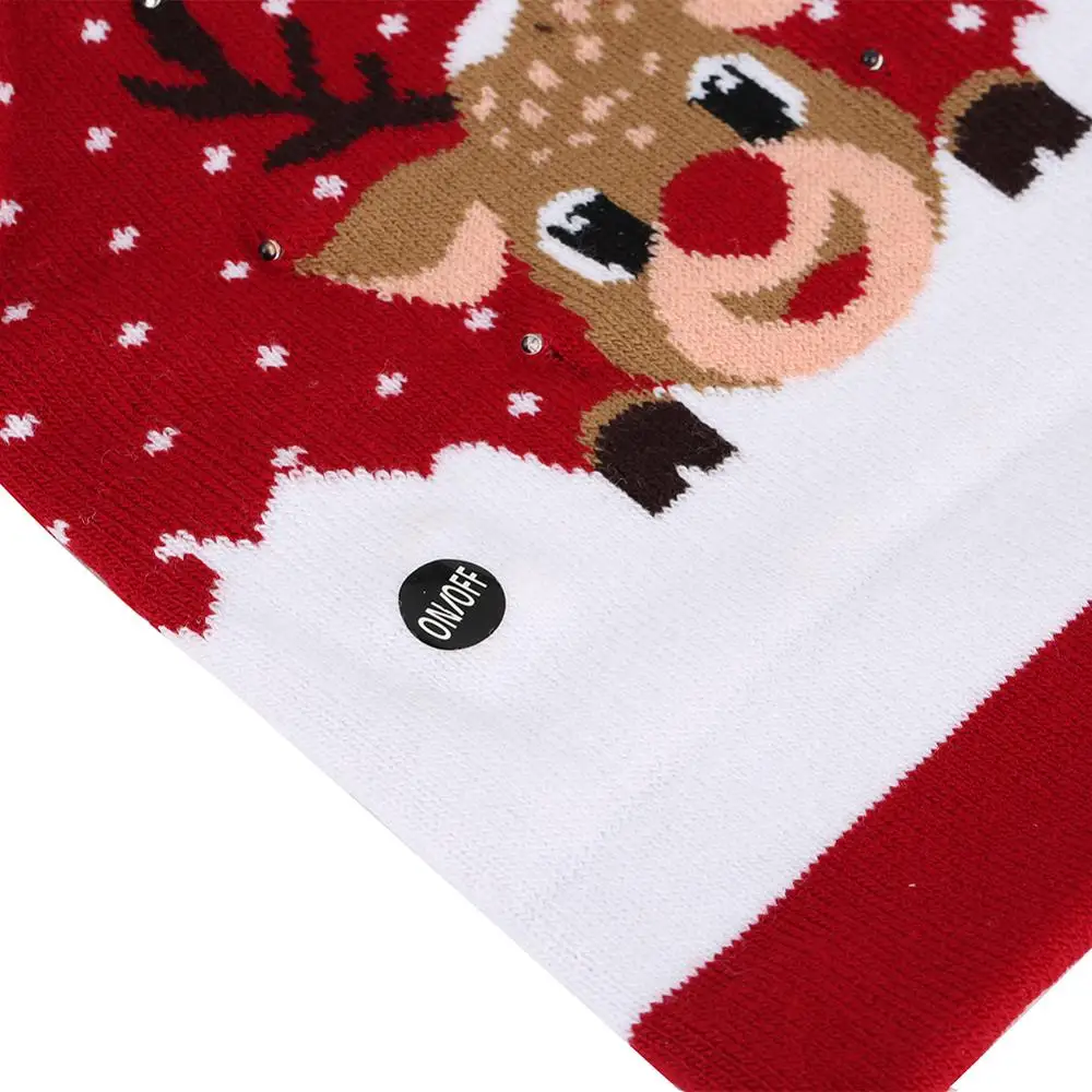 Рождественская шапка с отворотами в виде лося для женщин и мужчин зимняя вязаная