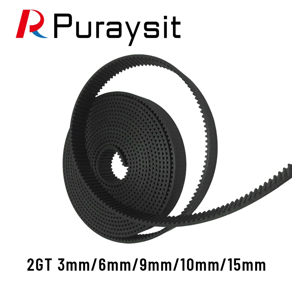Puraysit 2GT открытый синхронный ремень ГРМ ширина 3/6/9/10/15 мм резиновый Samll Backlash GT2