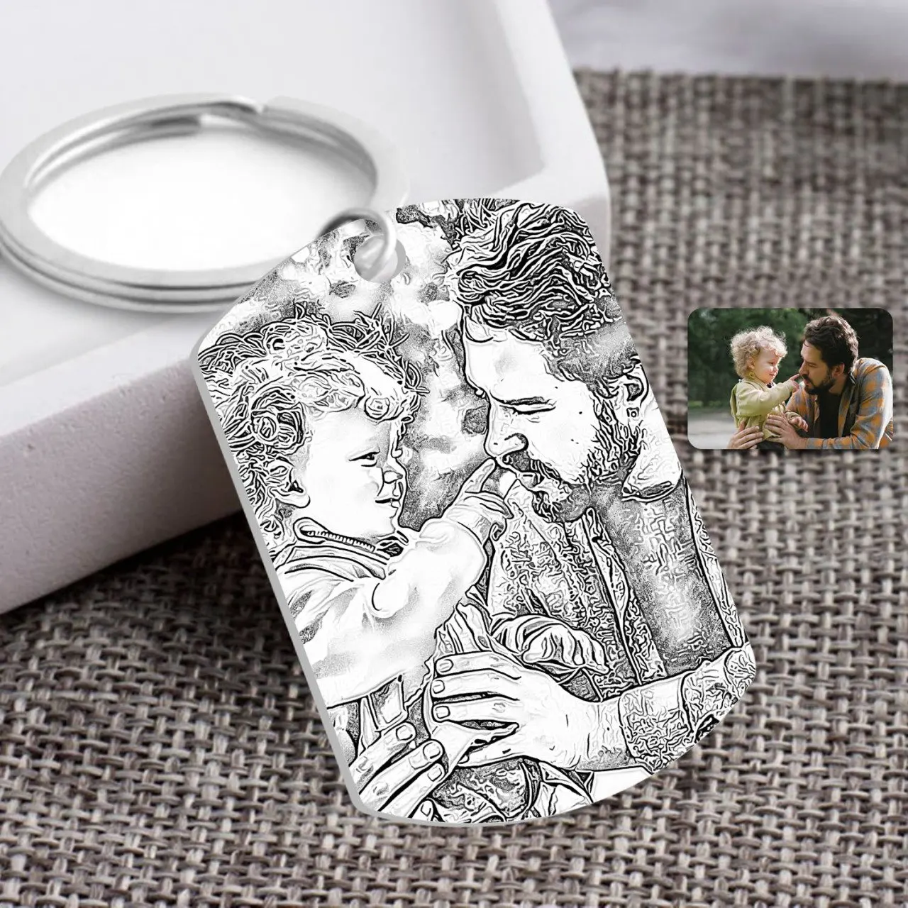 

Персонализированная полноразмерная карикатура на древесного угля, Отца и Сына, плексис-1