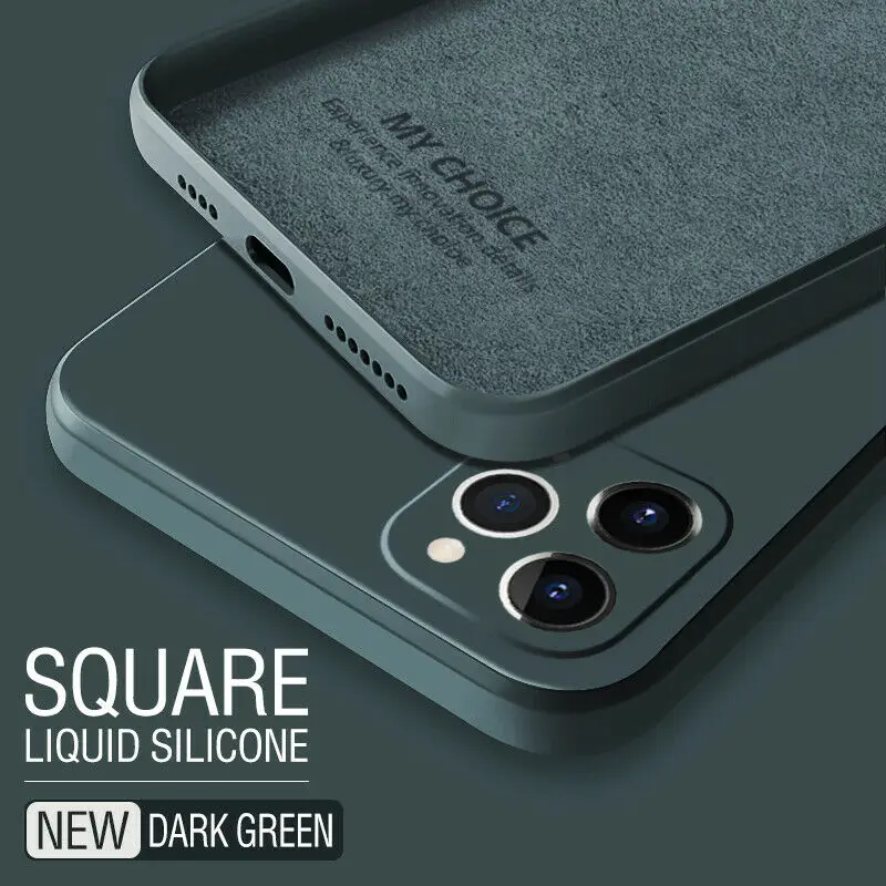 

1DS Liquid Silicone Case For iPhone 13 12 11 Pro Max Mini XS X XR 7 8 Plus SE2 Full Square Lens Protection Shockproof Soft Cover