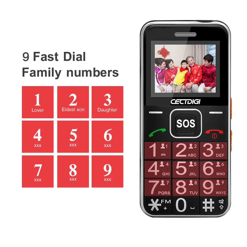 Online Ältere Mann Handy Senior Russische Handy 2G GSM Bluetooth Dual SIM Karte SOS Taste Starke Taschenlampe FM Günstige Handys T88