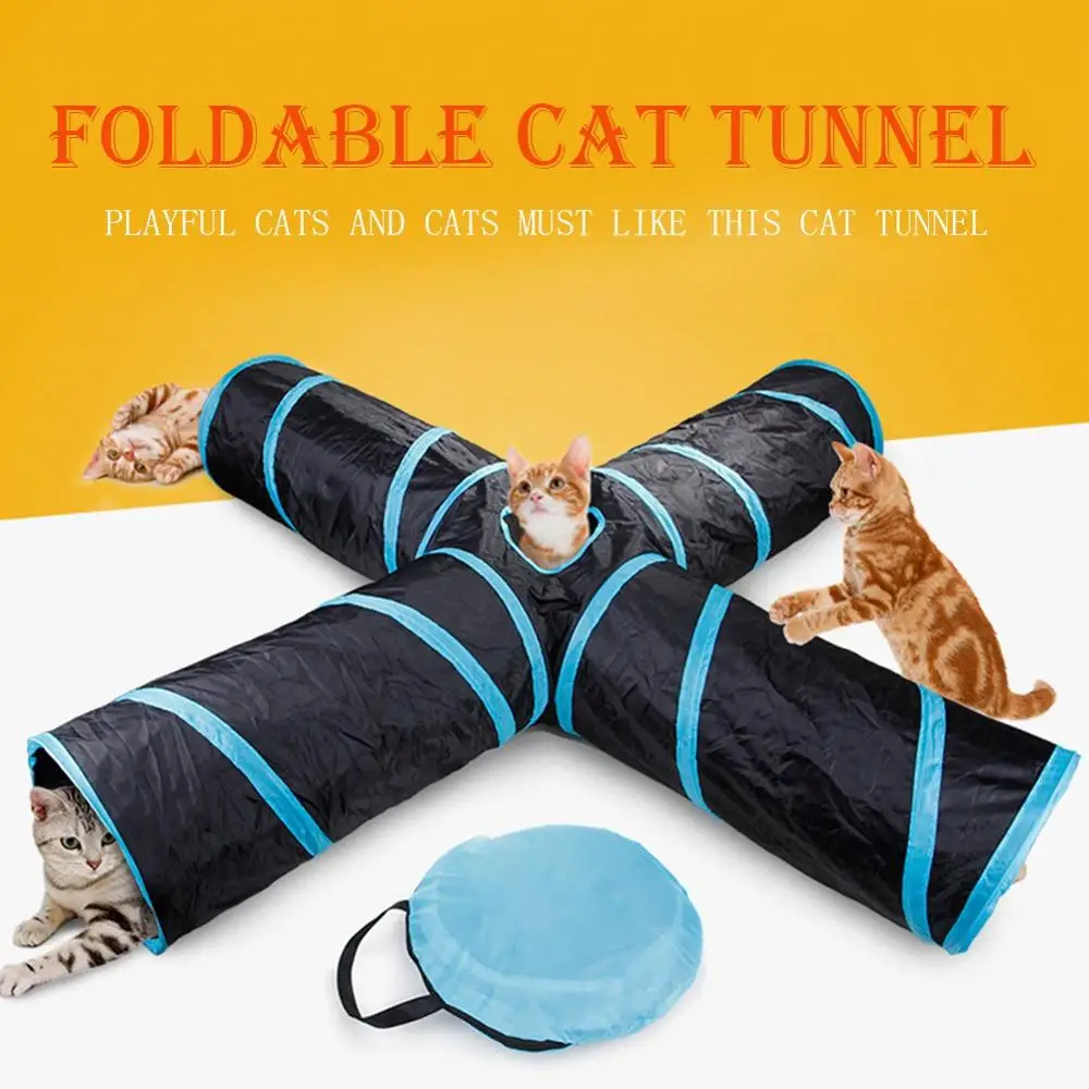 

Pets Play Tube Collapsible Portable Cat Tunnel 4/5 Way With Ball For Kittens Scratch Resistant Cat Exercise Toys hot