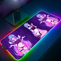 xgz moneko rgb anime mouse pad game accessories notebook pc gamer led backlight carpet sexy keyboard pad usb mouse pad desk mat