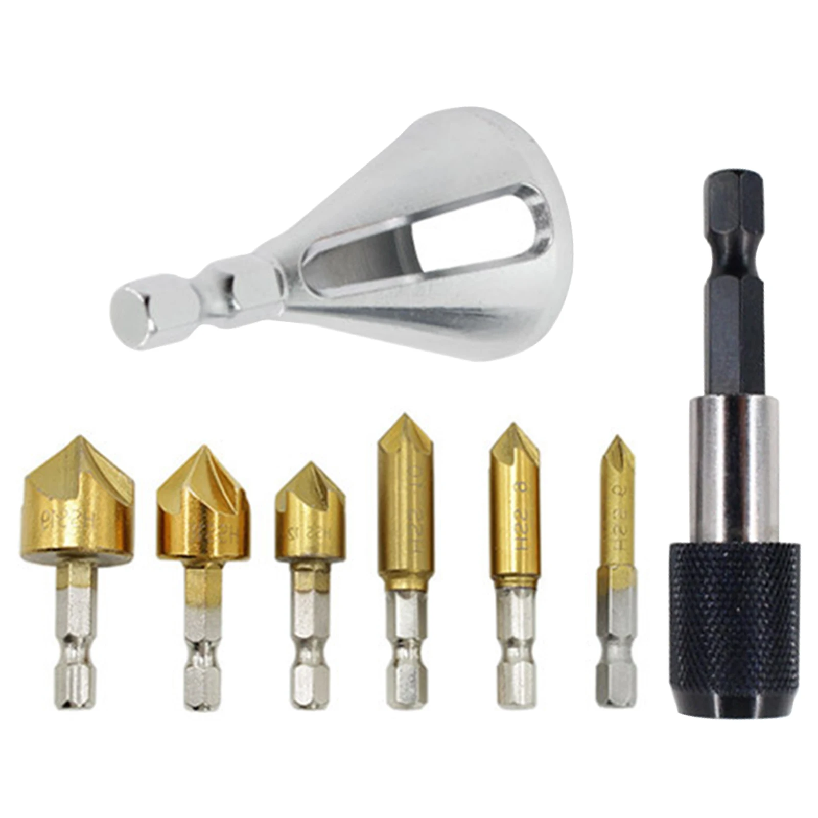 

Электрическая дрель, комплект из 8 предметов, с шестигранной ручкой, с титановым покрытием, для полировки, заусенцев, для удаления отверстий,...