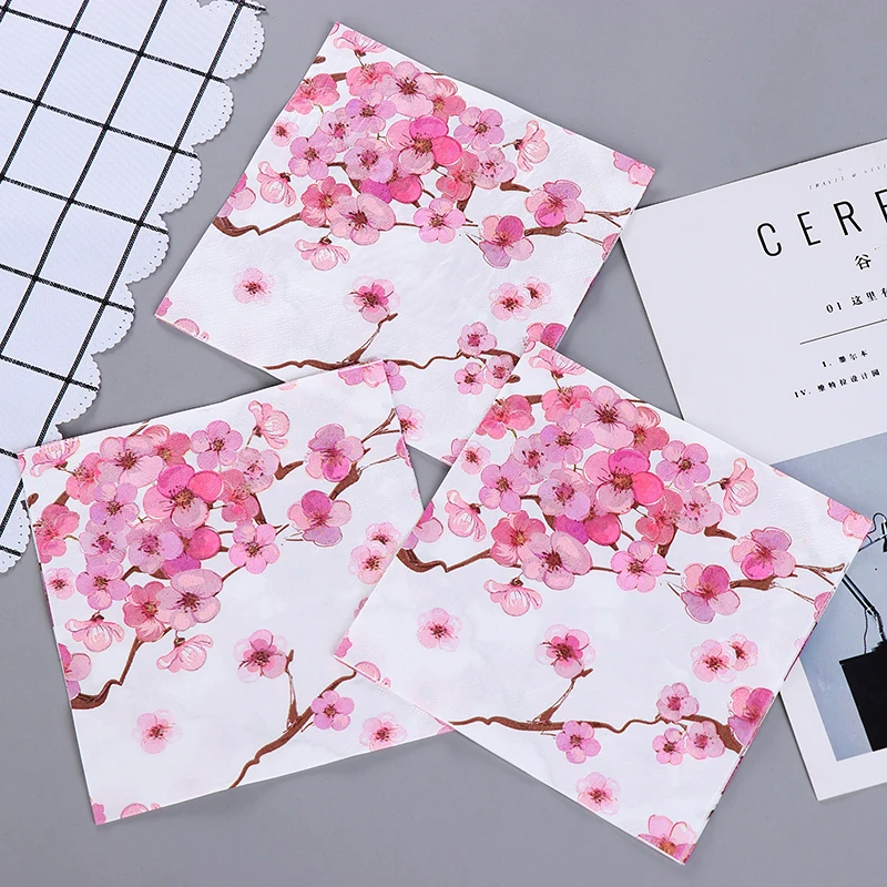 10 шт Цветочный Цветок тема бумажные салфетки еда праздничные вечерние декупаж