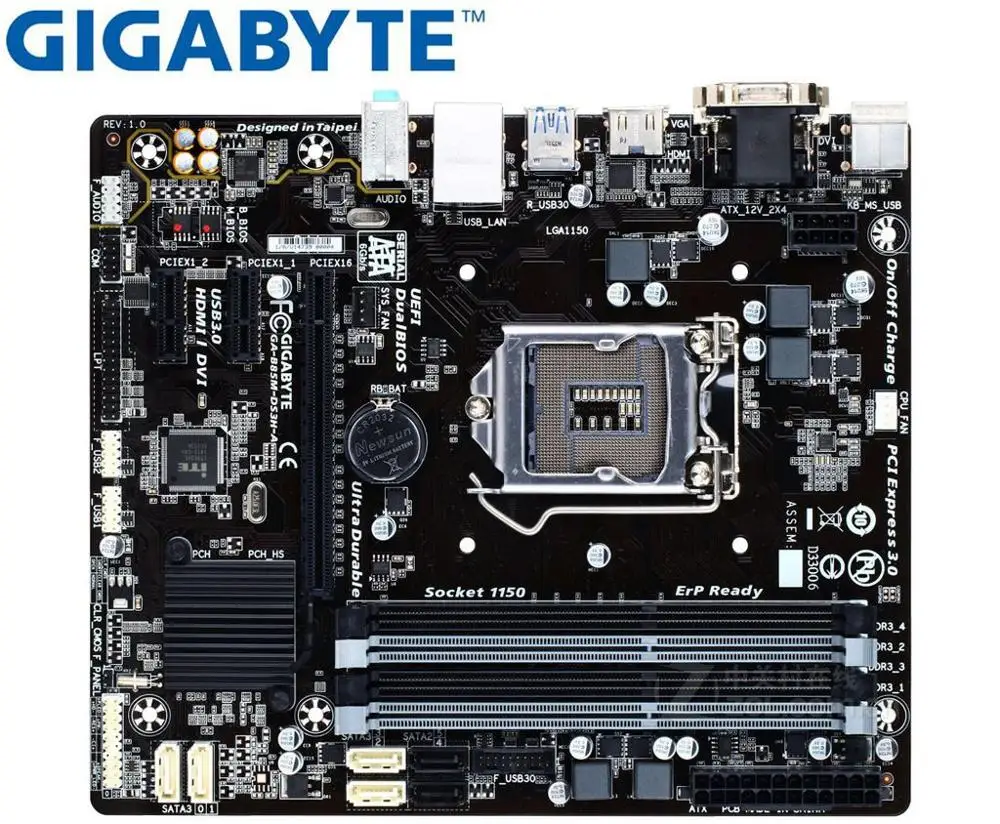 Оригинальная материнская плата Б/у Gigabyte GA-B85M-DS3H-A LGA 1150 DDR3 B85M-DS3H-A 32 Гб USB3.0 B85 рабочего Материнская плата