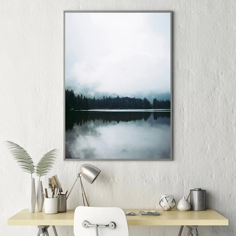 Настенная картина в скандинавском стиле постер на холсте с принтом леса