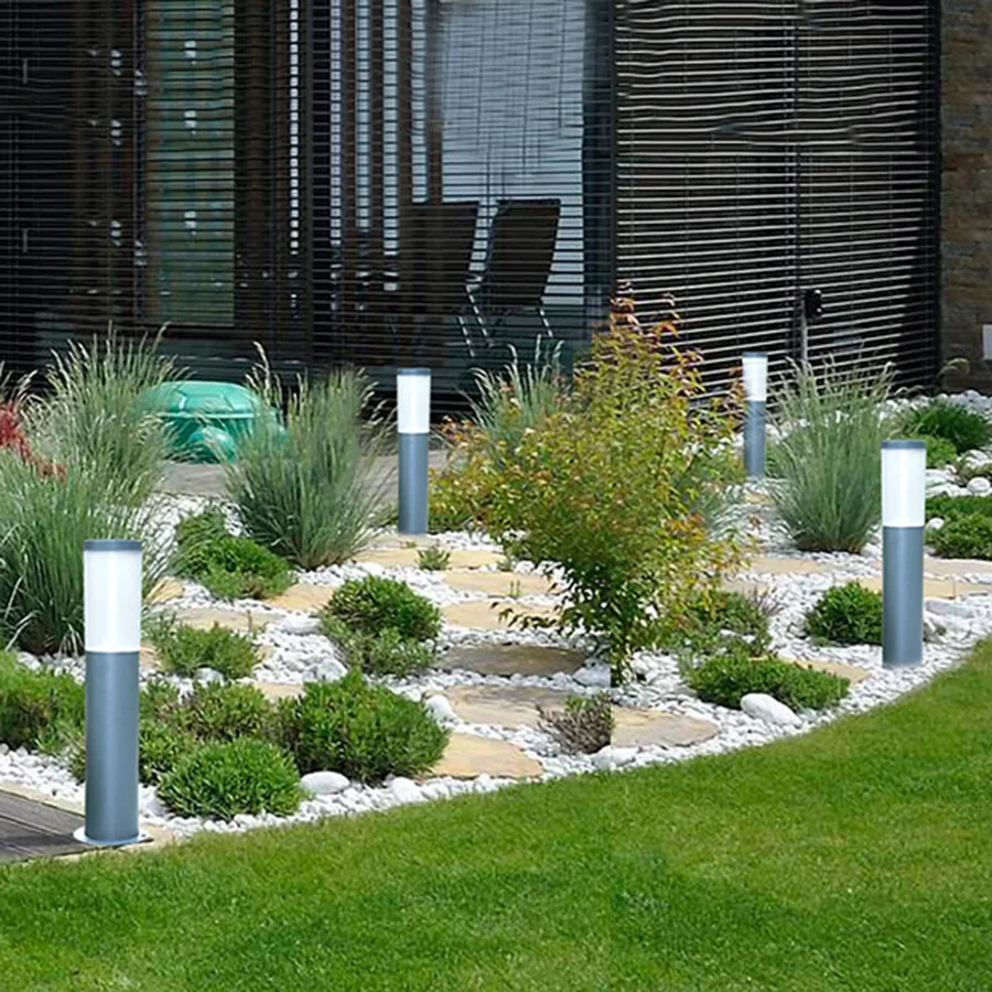 Thrisdar Outdoor Garden Pillar Light Stainless Steel Villa Landscape Street Post Light Community Road Pathway Lawn Light