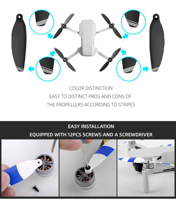 8 шт. Mavic Mini Drone углеродное волокно складной быстросъемный пропеллер запасные
