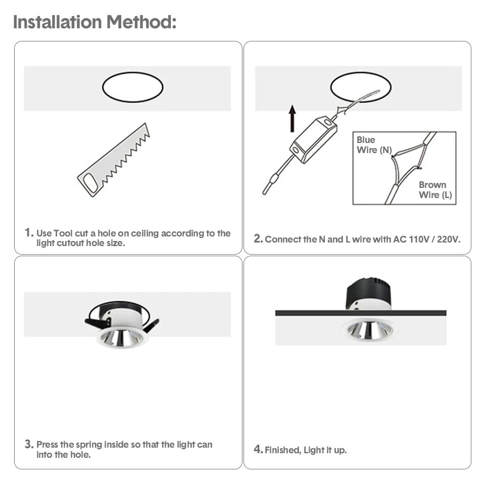 [DBF]2021 Anti-Glare Square Ceiling Spot Light Angle Adjustable Recessed Downlight 7W 12W 15W 18W for Hotel Pic Background Aisle bathroom ceiling light