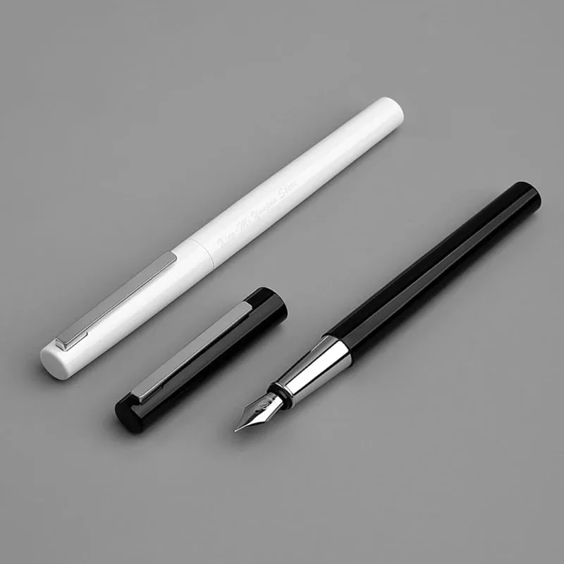 Xiaomi kaco BRIO Black/White Fountain Pen with Ink Bag Storage Box Case 0.3mm Nib Metal Inking for Writing Signing |