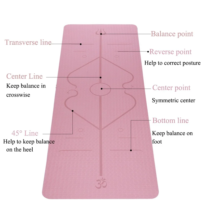 1830*610*6mm TPE Yoga Mat with Position Line Non-slip and Tasteless Fitness Mat Pilates Beginner Environmental Fitness Gymnastic
