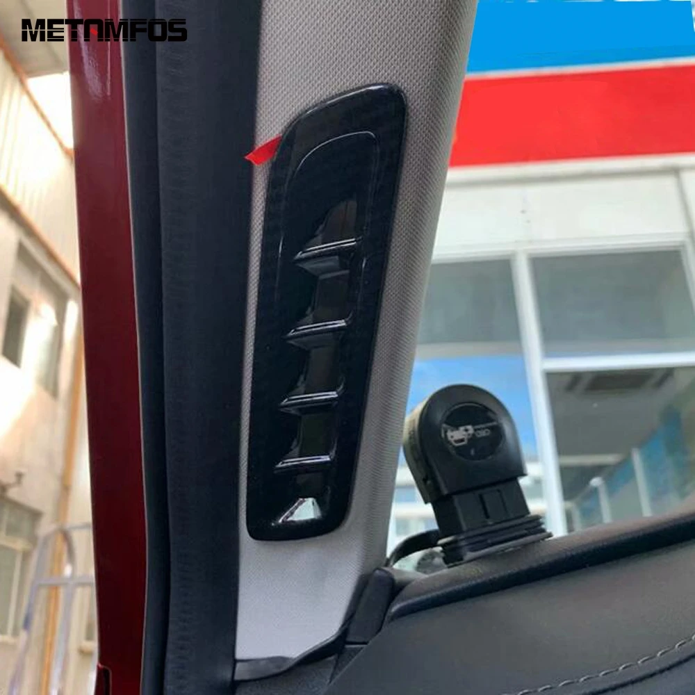 For Mazda 6 Atenza 2019 2020 Front Upper Air Condition Vent Outlet Cover Trim Carbon Fiber Decorate Frame Inner Car Accessories |