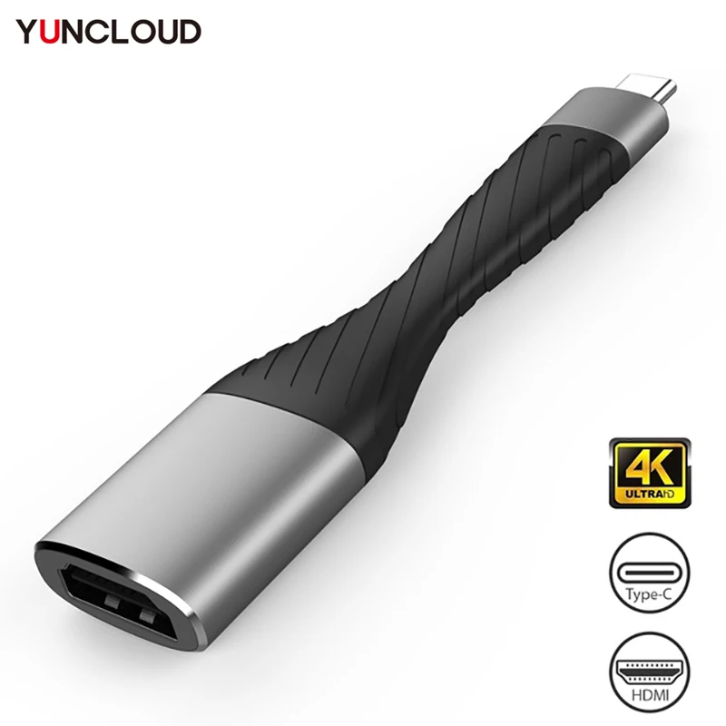 USB адаптер YUNCLOUD 4K HDMI Type C конвертер видео видеоадаптер для Macbook P40 Mate 40 S12|USB-хабы| |