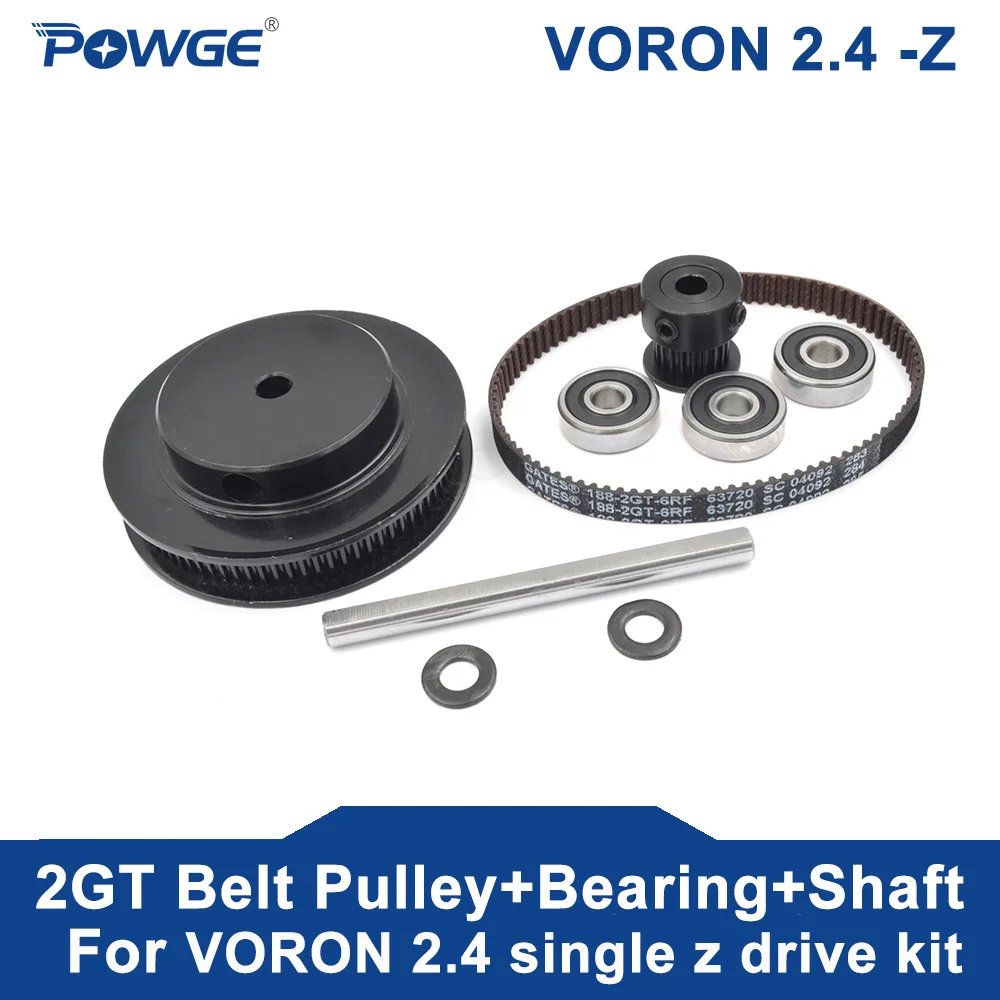 Приводной блок POWGE VORON 2 4 2GT 80T 20T зубчатый шкив 188 6RF GT2 петля ремня подшипник вала 625