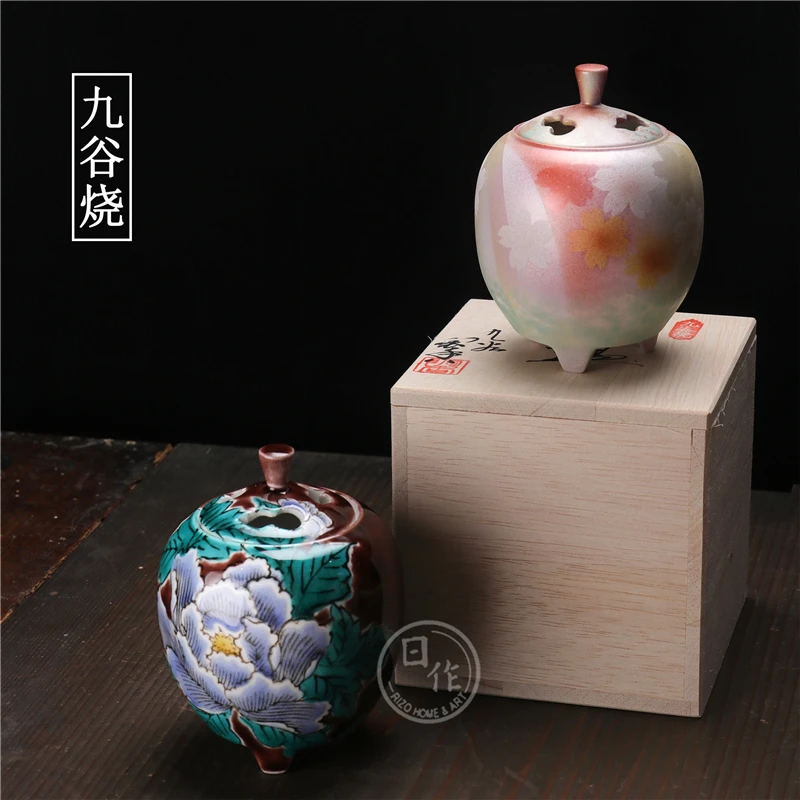 

burn incense burner tower of Japanese painting porcelain joss stick incense ta peony flower grain bean incense burner