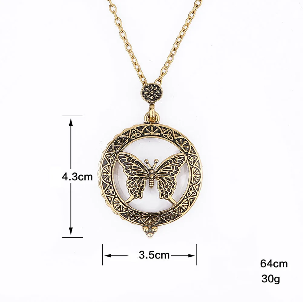 2018 художественное увеличительное стекло кабошон ожерелье винтажное Ретро