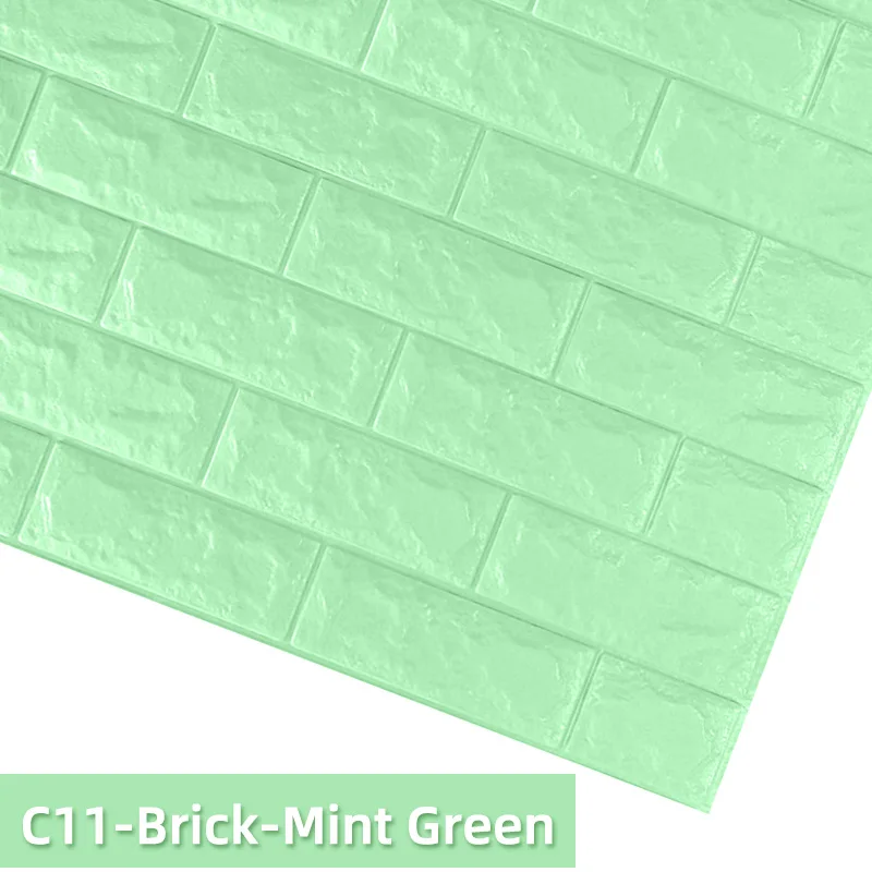 C11-Brick-Mint Green Kaguyahime 3D DIY стикер s самоклеющиеся декоративные обои для детской комнаты кухни спальни водонепроницаемые наклейки 3D обои кирпич - Цвет: C11-Brick-Mint Green