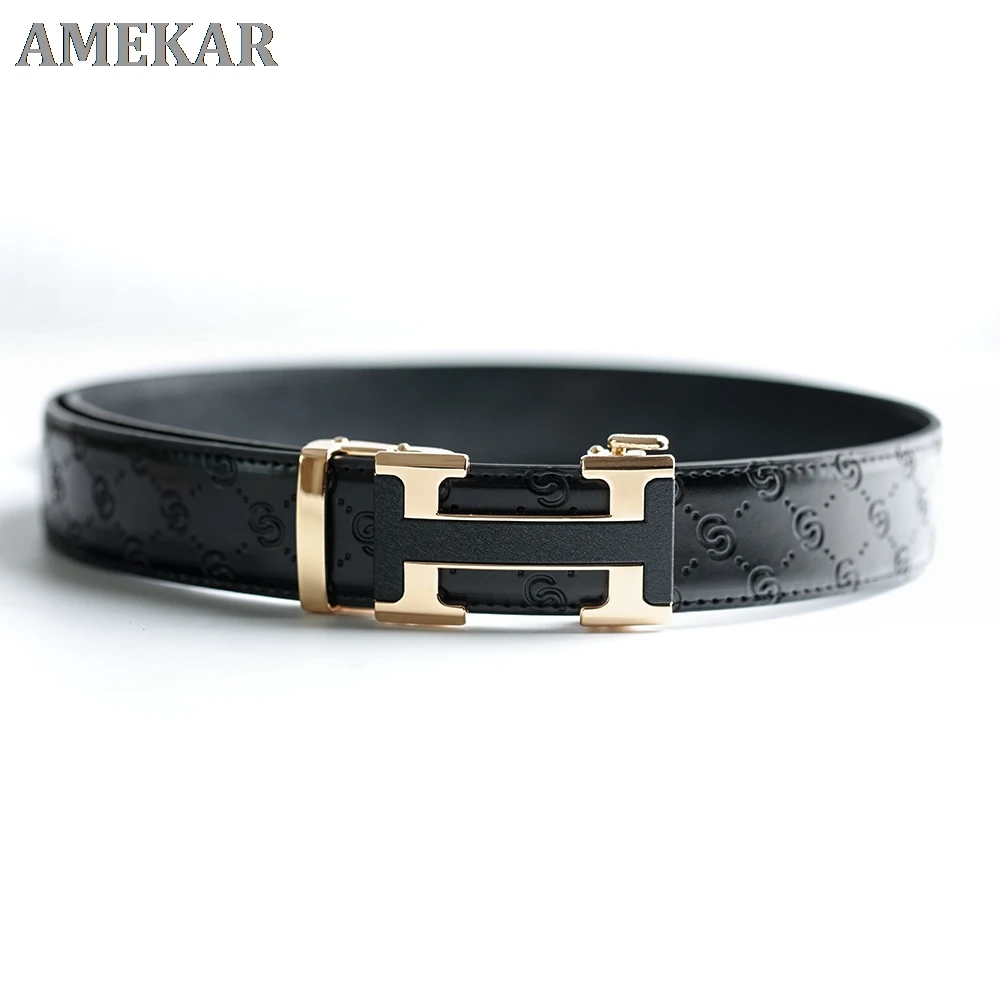 

Luxury Designer H Belts Men High Quality Male Women Genuine Real Leather Double G Automatic Buckle Dress Strap H Belt for Jeans