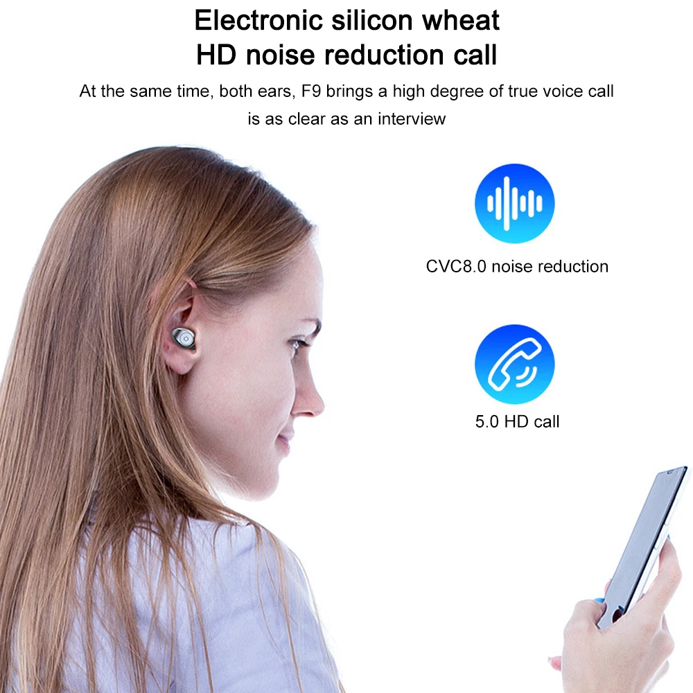 3-в-1 мини-наушники с Bluetooth/Bluetooth динамик/power bank F9 наушники-вкладыши TWS Bluetooth 5 0