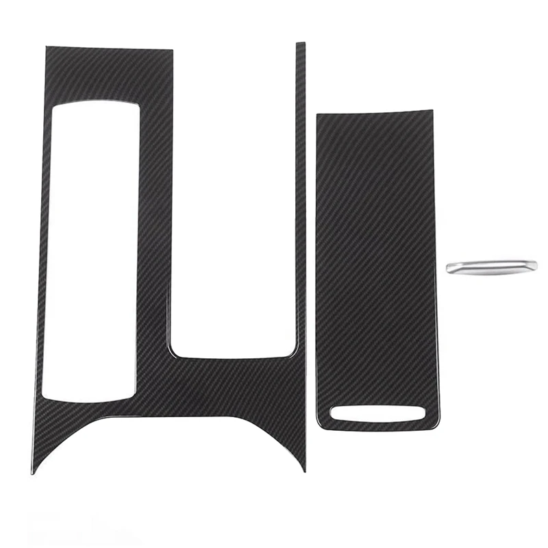 

Carbon Fiber Center Console Gear Shift Panel Cover Frame Trim Stickers for Land Rover Range Rover Sport 2014-2017 LHD