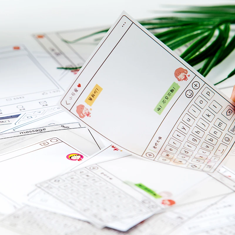 20Pcs/Set Travel Notepad Memo Simple Dialog Sticker DIY Craft Scrapbooking Album Junk Journal Happy Planner Decorative Stickers |