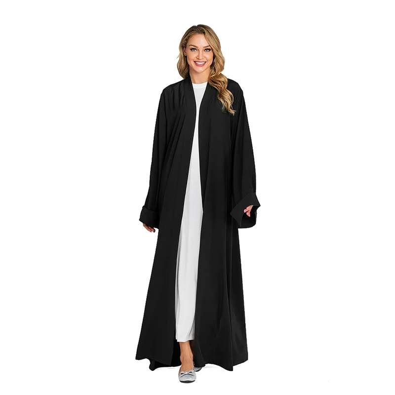 Однотонные кимоно открытым абаи Восточный кафтан из Дубая мусульманский хиджаб п
