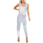Летний комбинезон, женские повседневные Комбинезоны, Свободные Комбинезоны без рукавов, комбинезоны с подтяжками, комбинезоны с широкими штанинами
