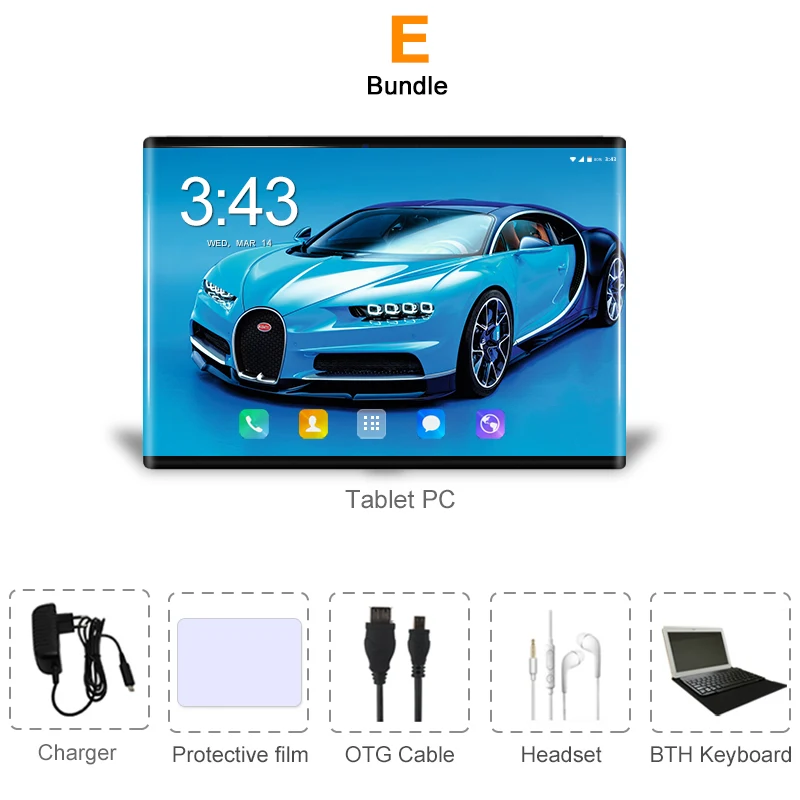 10,1 дюймов 4G Lte телефонный звонок Две sim-карты Android 8,0 Восьмиядерный WiFi gps FM планшетный ПК 6 ГБ+ 64 ГБ планшеты 7 8 tab phabet - Комплект: Комплект 5