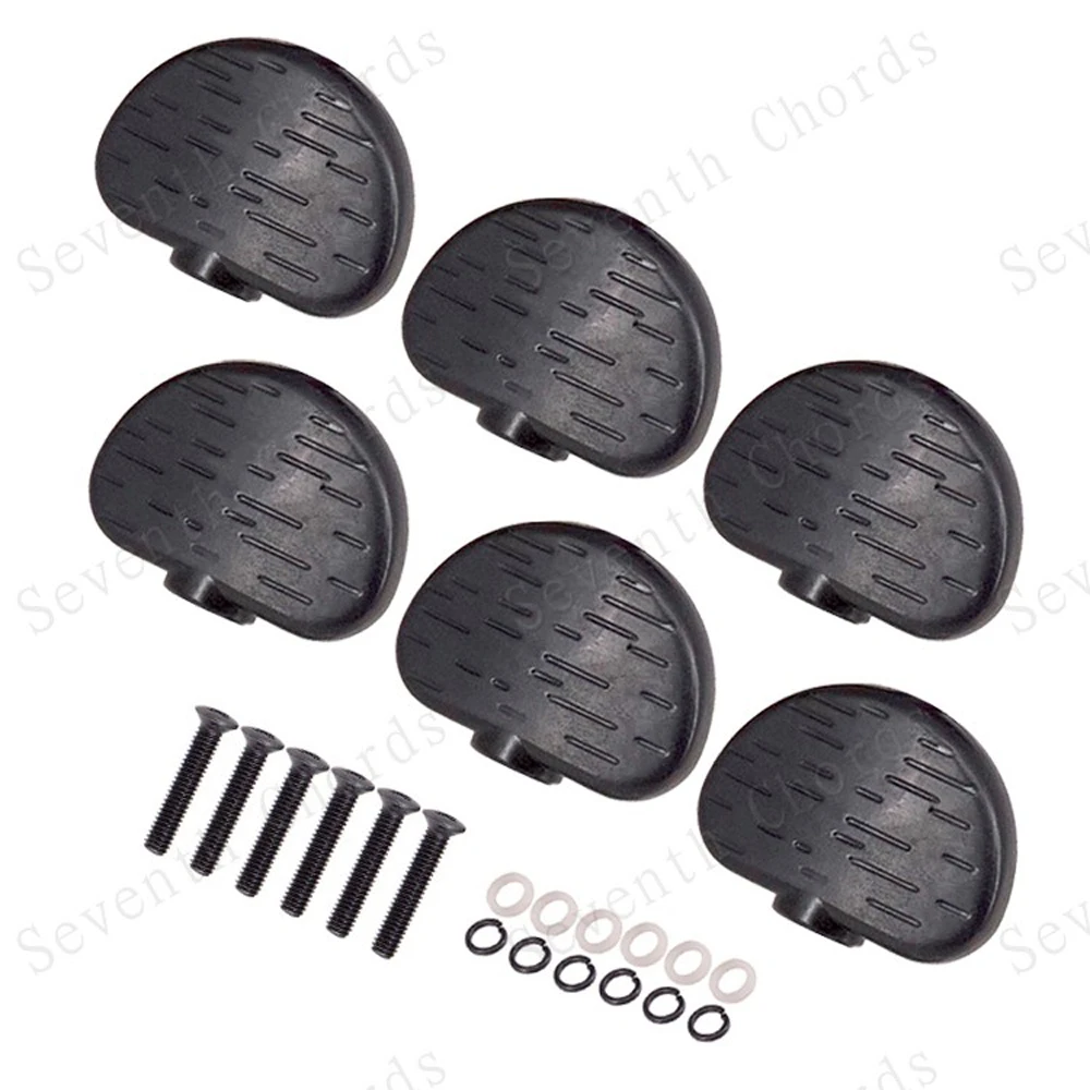 6 шт черный Пластик текстура древесины гитарные колки тюнеры замена кнопки ручка