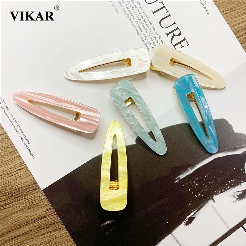 VIKAR 1 шт. женские блестящие акриловые заколки для волос из сплава с кристаллами