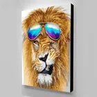 Настенная картина художественный постер картина года, изображение льва в солнцезащитных очках, печать на холсте, плакат с животными, декоративное искусство, Tuinposter